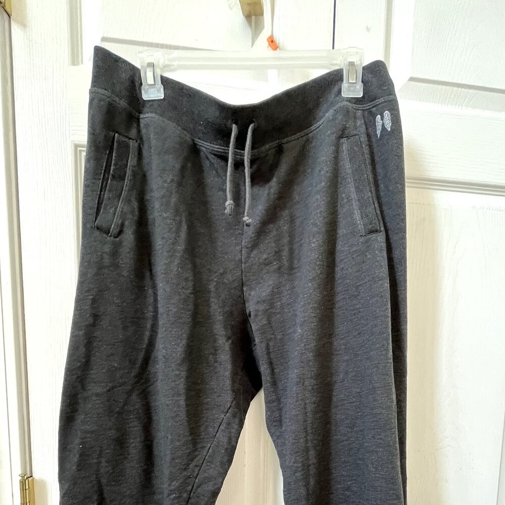 LADIES SIZE L VICTORIA'S SECRET ANGEL CHARCOAL GRAY DRAWSTRING WAIST SWEATPANTS